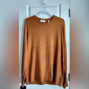 BLDWN Hugo Shirt Slim Fit Long Sleeve T-shirt Cotton Wool Blend In Almond Large